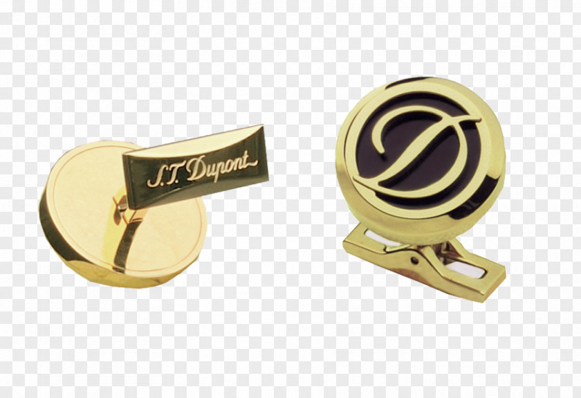 Gold Cufflink S. T. Dupont Stainless Steel PNG