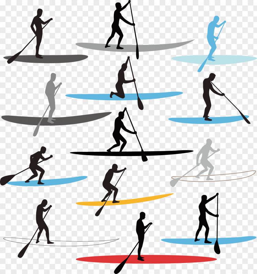 Vector Boat Race Standup Paddleboarding Clip Art PNG