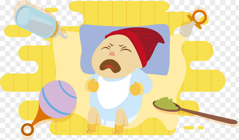 Cute Little Baby Vector Crying Euclidean Infant Illustration PNG