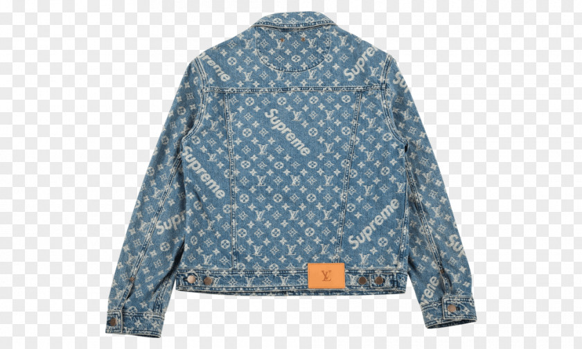 Jacket Hoodie Denim Louis Vuitton Supreme PNG