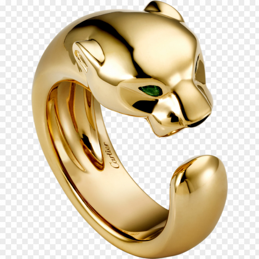 Gold Cartier Jewellery Ring Emerald PNG