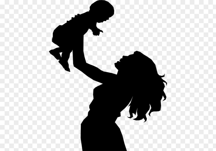 Silhouette Mother Child Infant Clip Art PNG