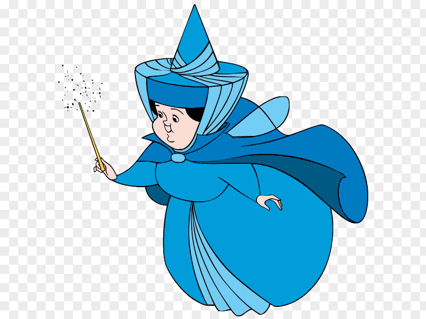 Watercolour Blue Princess Aurora Maleficent Fairy Godmother Sleeping Beauty PNG