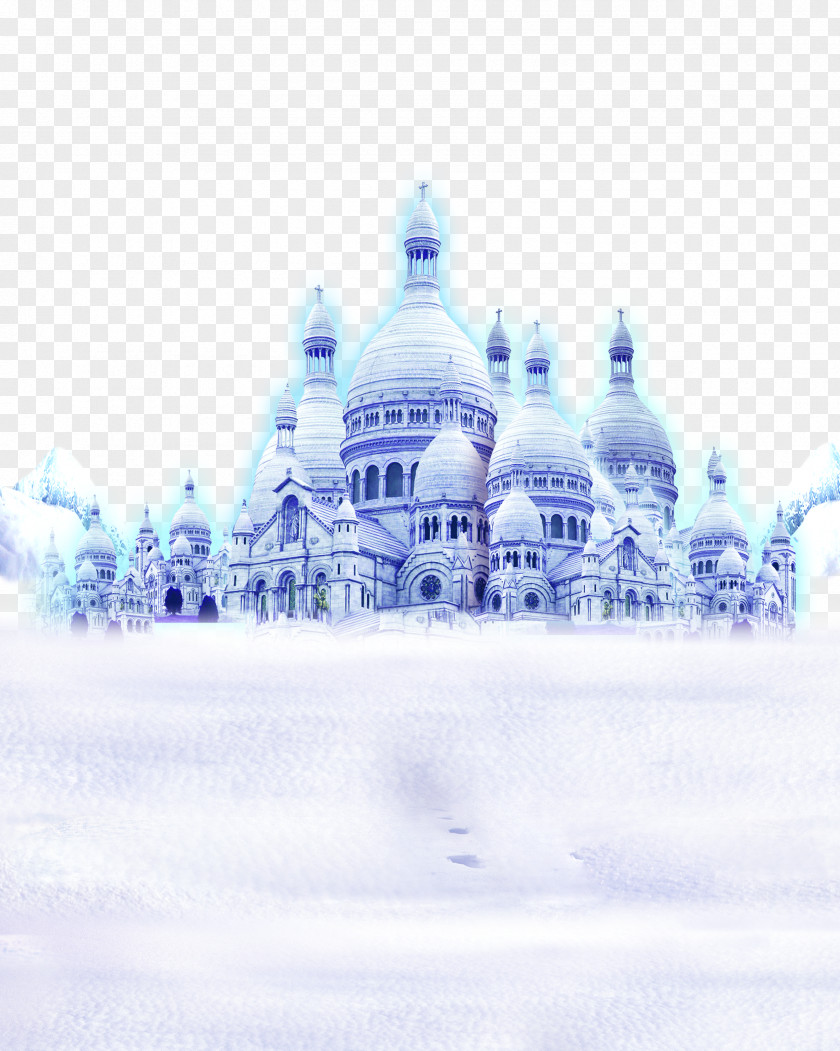 Winter Castle Snow Gratis Template PNG