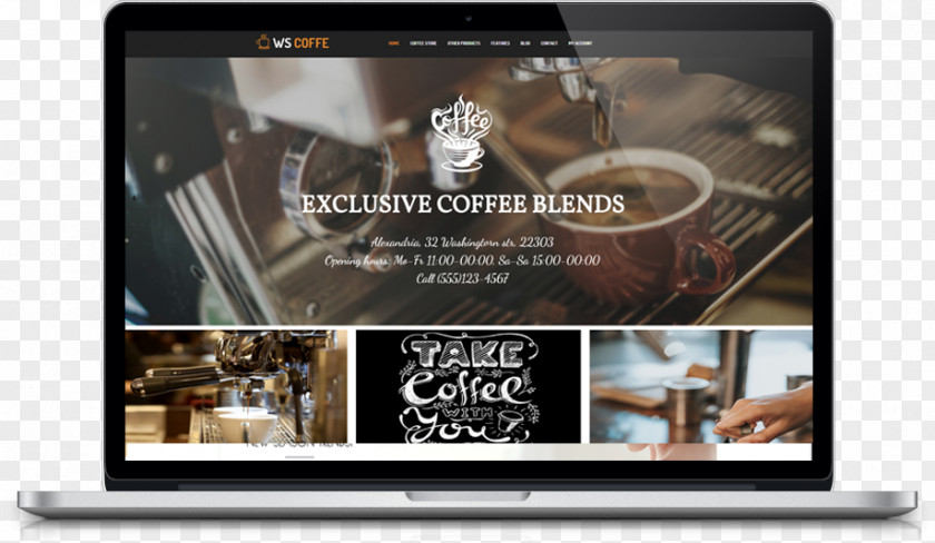 Coffee Theme Cafe WordPress Web Template System PNG