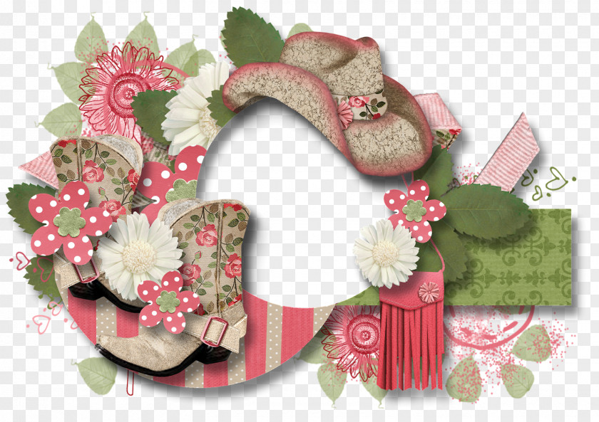 Christmas Wreath Ornament Shoe Pink M PNG