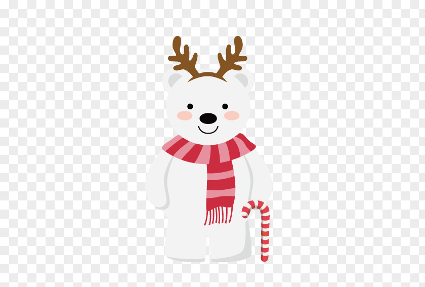 Cute Little Polar Bear Baby Santa Claus Christmas PNG