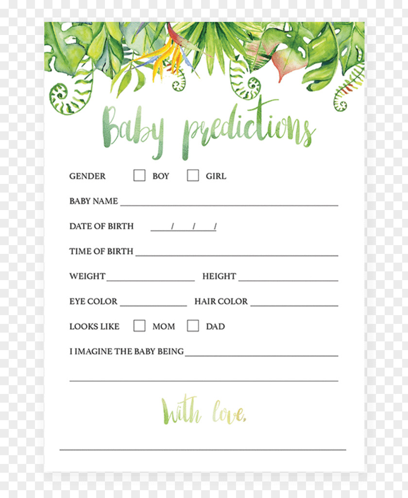 Invitation Green Beau-coup Baby Shower Word Game Wedding PNG