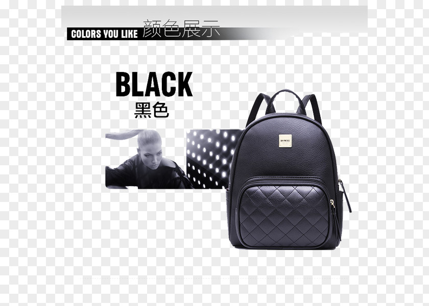 Korean Black Shoulder Bag Lingge Pack Ad Handbag Backpack PNG