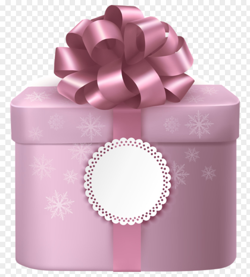 Pink Box Gift Wrapping Party Favor Clip Art PNG