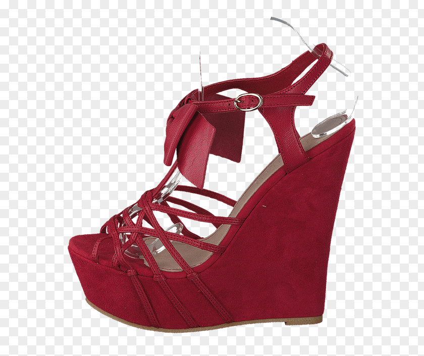 Sandal High-heeled Shoe Red Suede PNG
