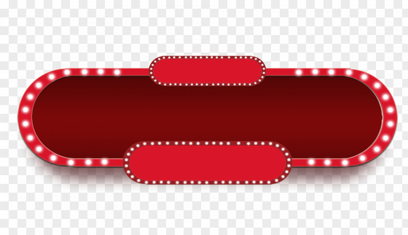 Red Bulb Oval Border PNG