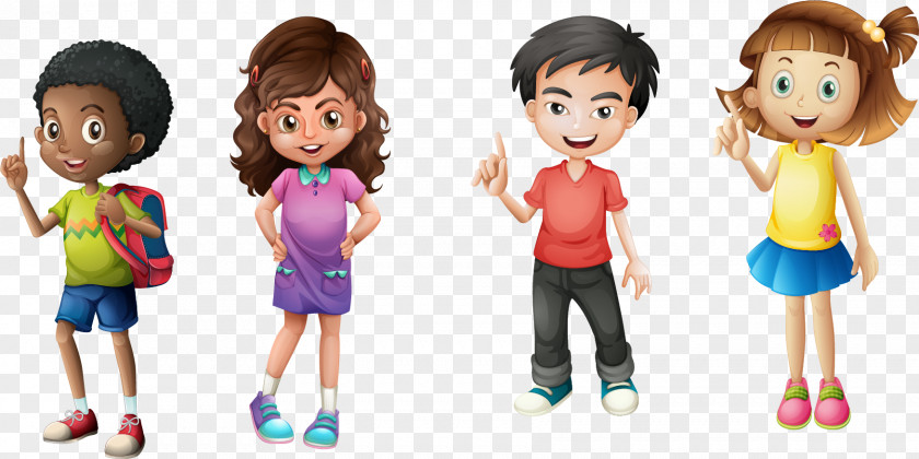 Vector Hand-painted Cartoon Kids Child Illustration PNG