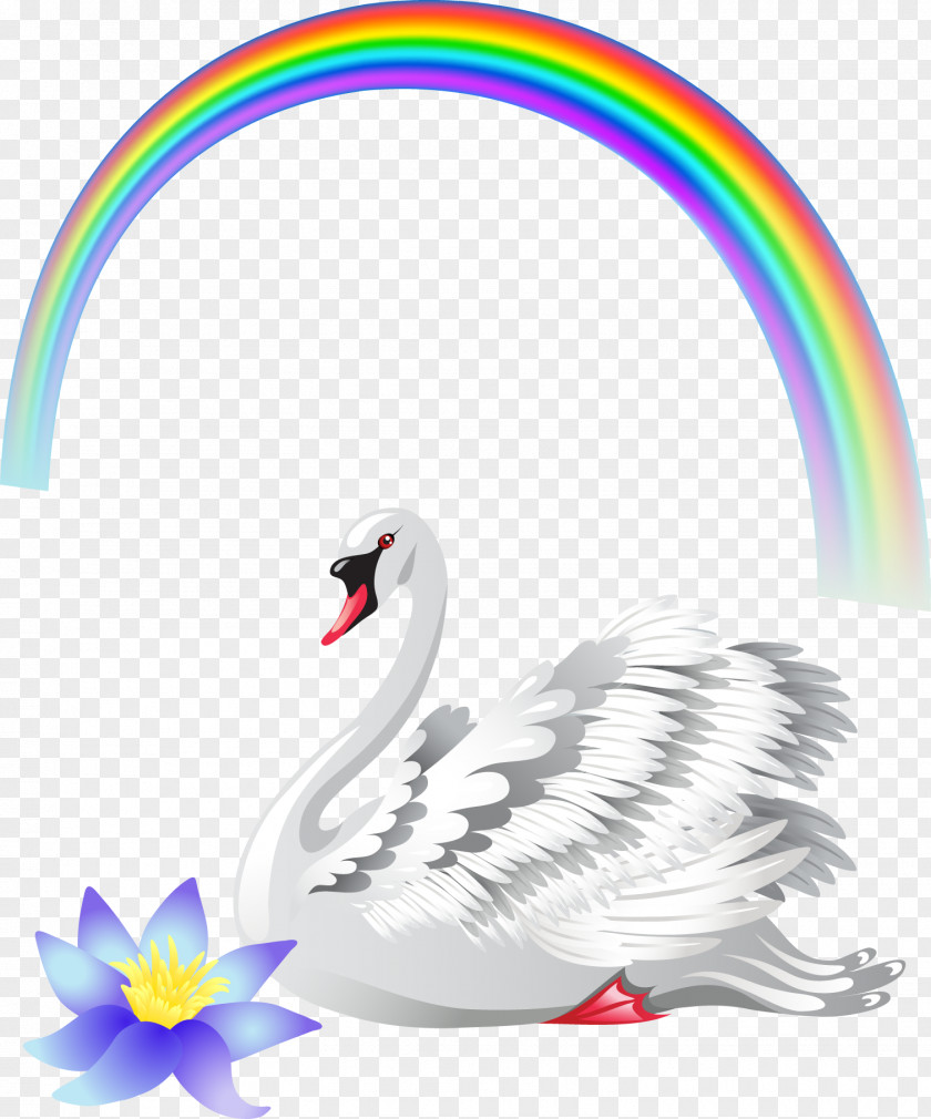 Rainbow Lotus Swan Black Royalty-free Clip Art PNG