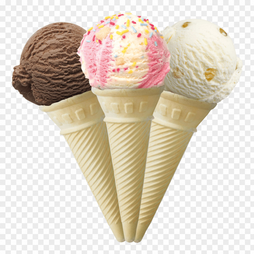 Ice Cream Cones Neapolitan Flavor PNG