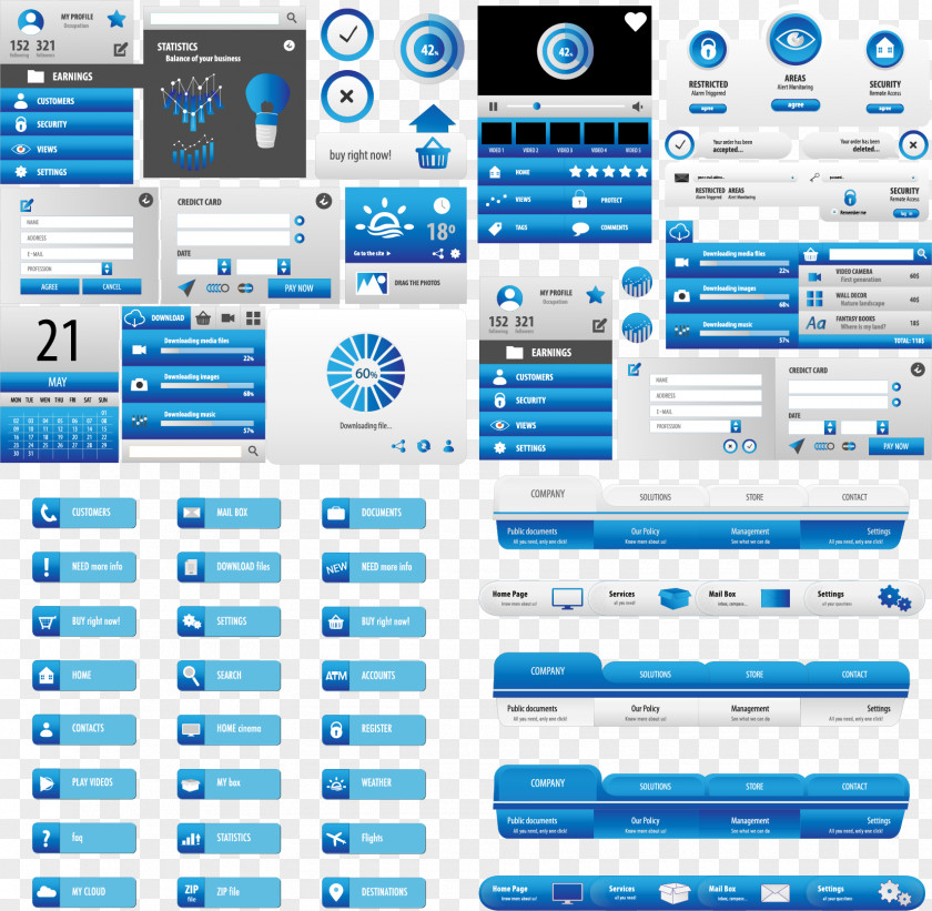 Web Design Button User Template Icon PNG