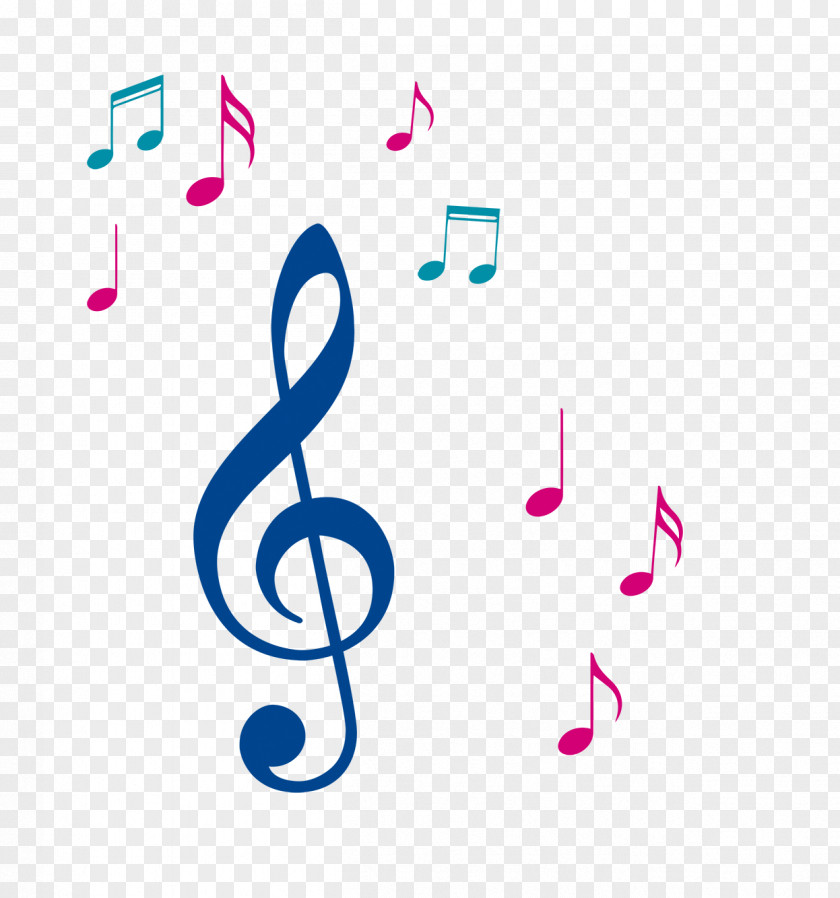 Colorful Notes Clef Treble Musical Note Clip Art PNG