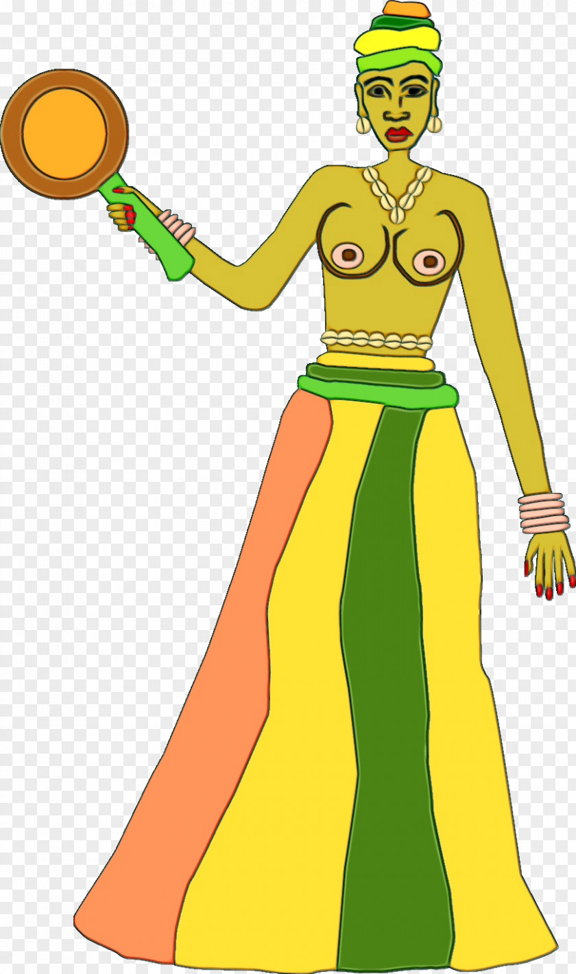 Style Costume Design Green Yellow Cartoon PNG