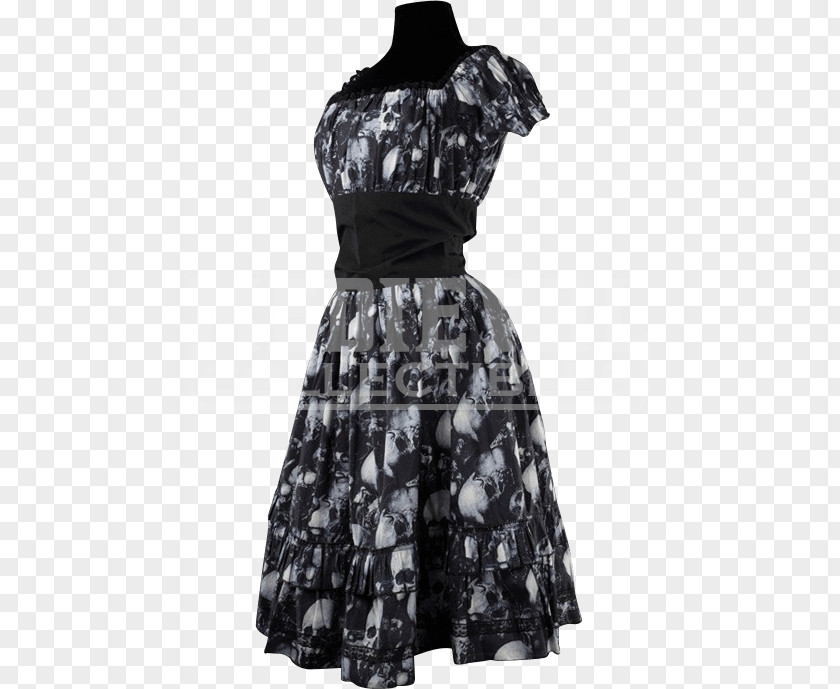 Skull Print Cocktail Dress Clothing Little Black Petticoat PNG