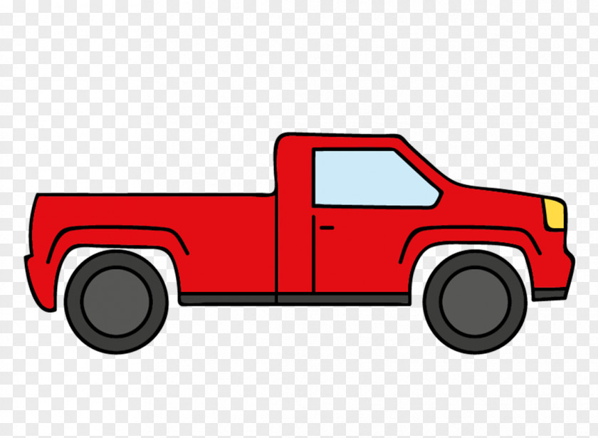 Creative Cartoon Red Truck Car Pickup Van PNG