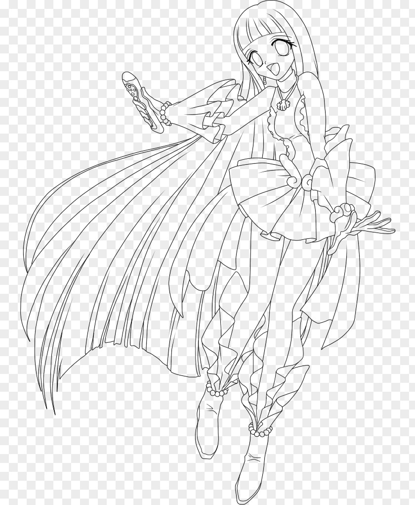 Mermaid Melody Pichi Pitch Drawing Coloring Book Line Art Black And White PNG