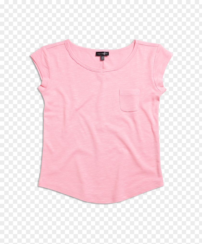 Childrens Height Blouse T-shirt Shoulder Pink M Sleeve PNG