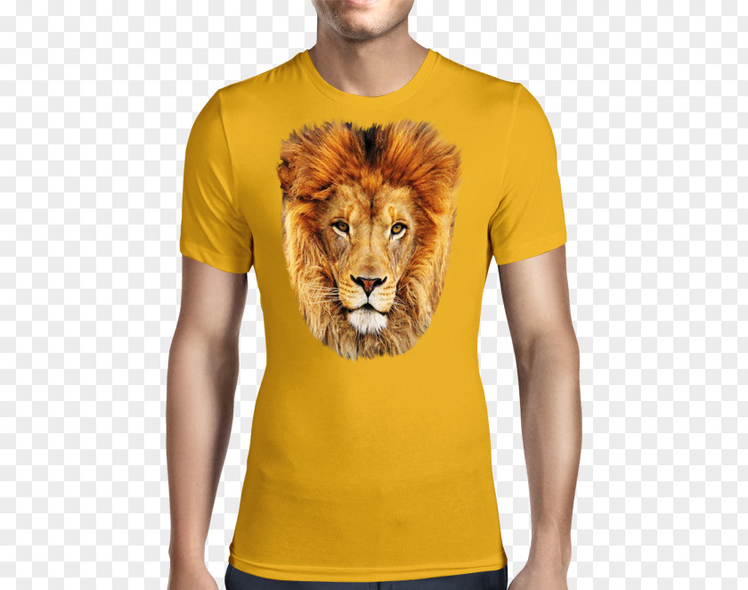 Lion T-shirt Yellow Cat PNG