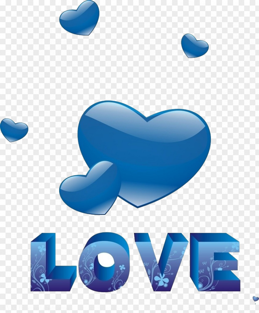 Blue Heart Love PNG