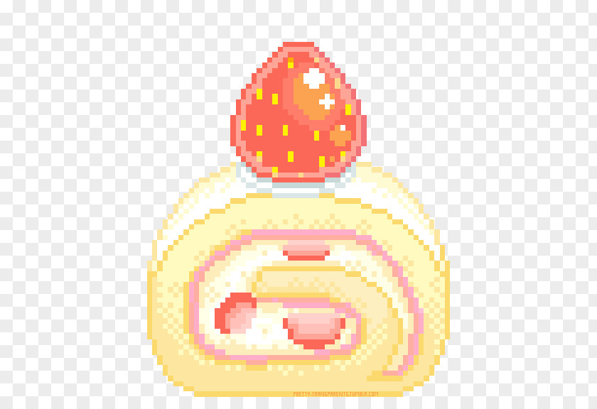 Cake Painted Strawberry Cream Pixel Art PNG