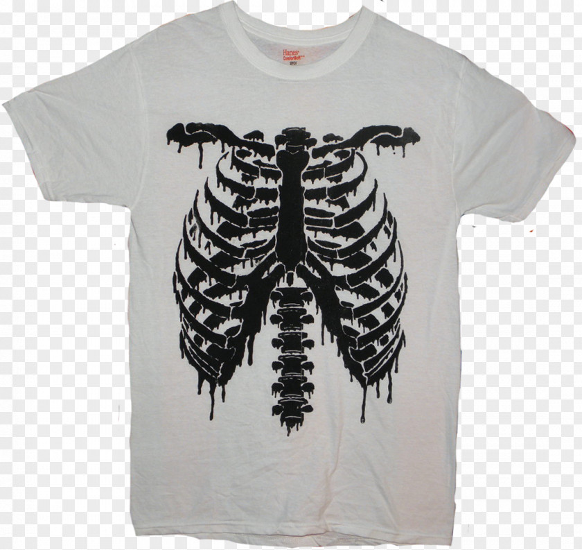 Rib Cage T-shirt Black Flag Sleeve Coffee PNG