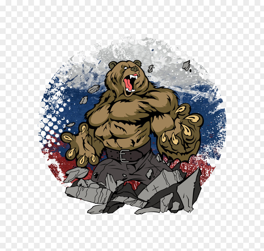Bear Russian T-shirt Flag Of Russia PNG