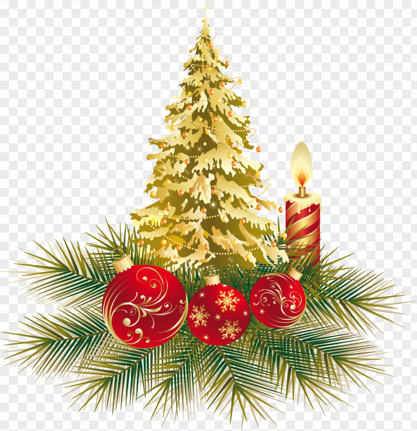 Christmas Tree New Year Santa Claus Bombka PNG