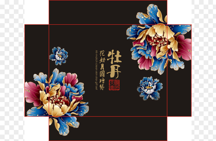 National Flower China Mooncake Paper Packaging And Labeling PNG