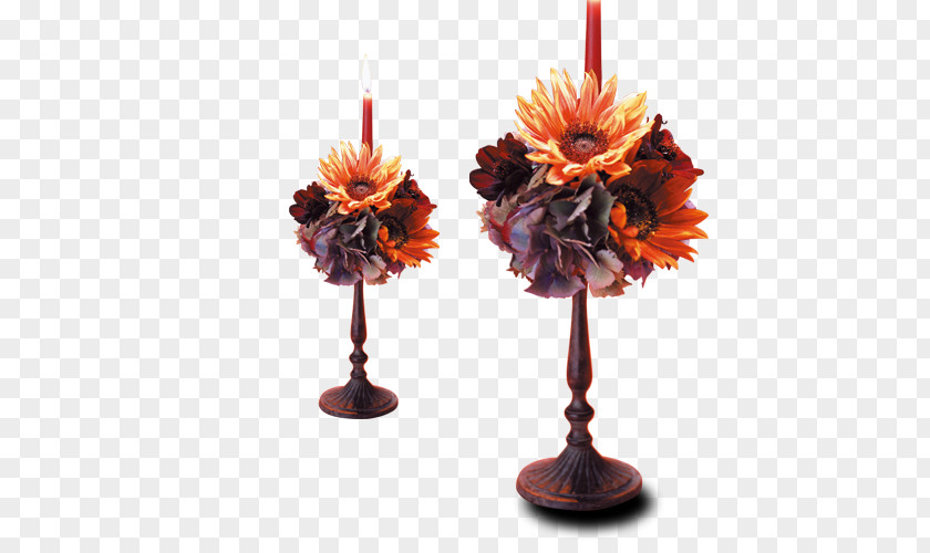 Flowers Candlestick Lamp PNG