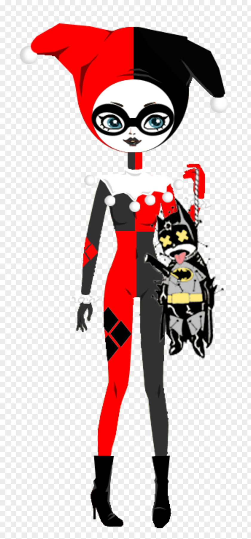 Joker Harley Quinn Mascot Clip Art PNG