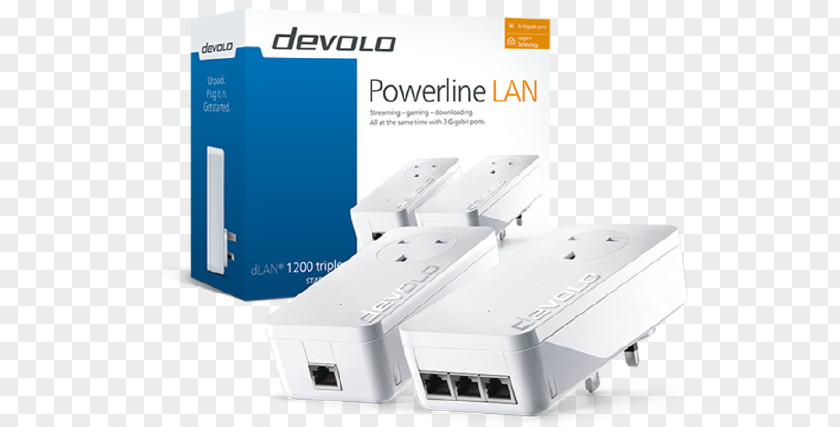 PowerLAN Devolo Power-line Communication HomePlug Adapter PNG