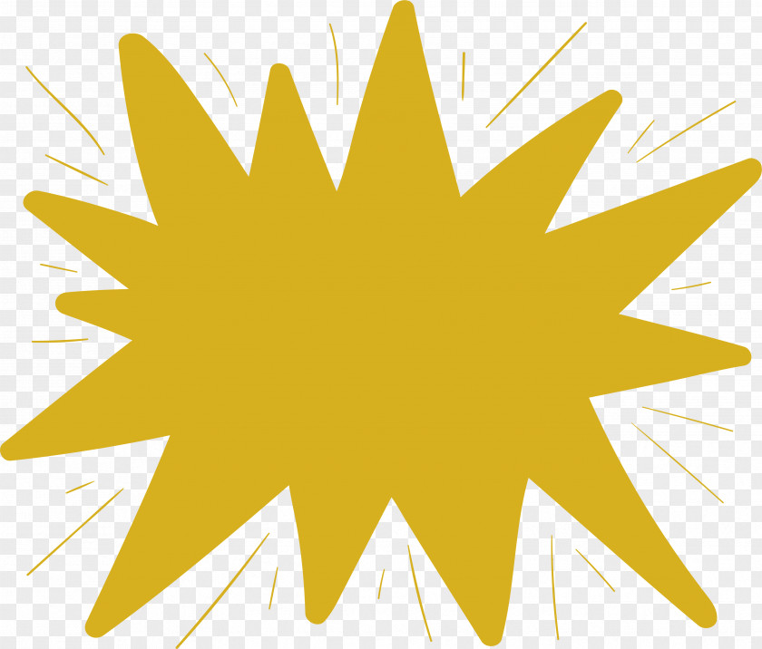 Yellow Glow Explosive Sticker Leaf Star Pattern PNG