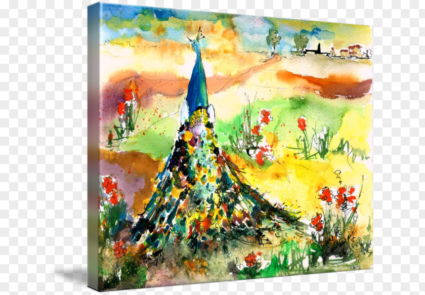 Poppy Field Painting Gallery Wrap Acrylic Paint France PNG