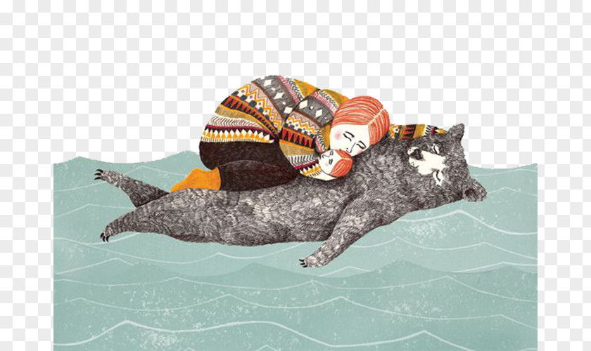 Water Man And Bear Netherlands Illustrator Drawing Artist Illustration PNG