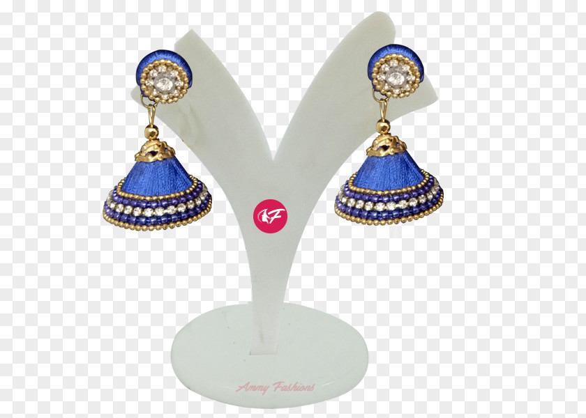 Earring Silk Thread Color Blue PNG