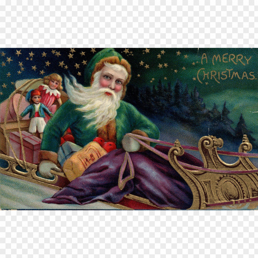 Cocker Christmas Ornament Santa Claus Art Poster PNG