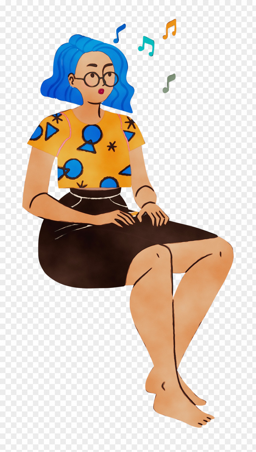 Cartoon Character Pin-up Girl Sitting PNG