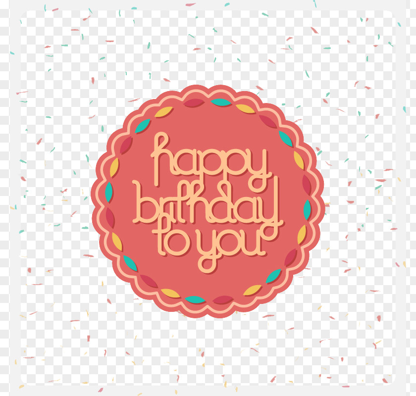 Happy Birthday Pink Circular Icon Cake Wish Greeting Card To You PNG