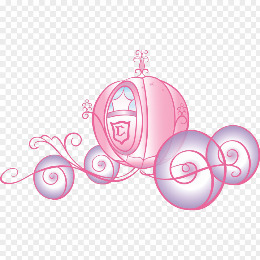 Cartoon Red Pumpkin Carriage Wall Decal Room Disney Princess Sticker PNG