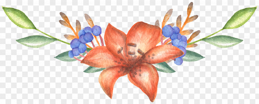 Orange Flowers Flower Watercolor Painting PNG