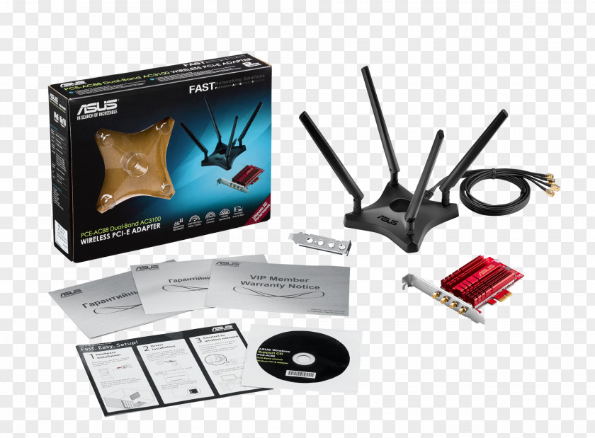 Amazon Box PCI Express IEEE 802.11ac ASUS Adapter Wi-Fi PNG