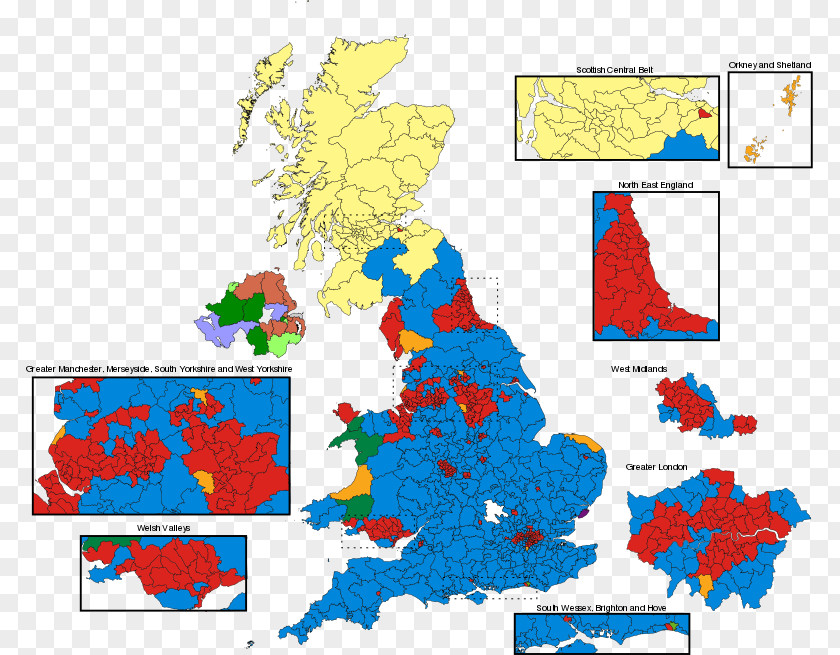 United Kingdom General Election, 2017 2015 Map PNG