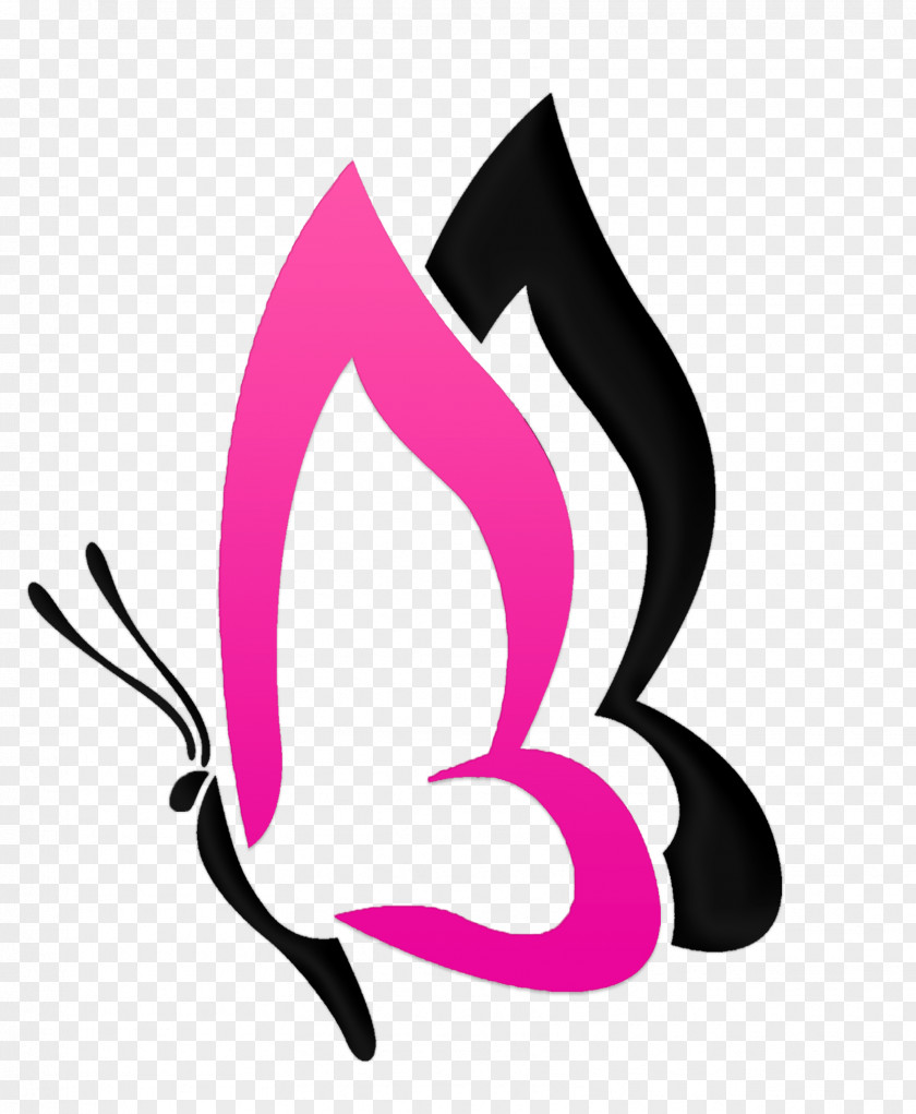 Pink Butterfly Decoration Logo Clip Art PNG