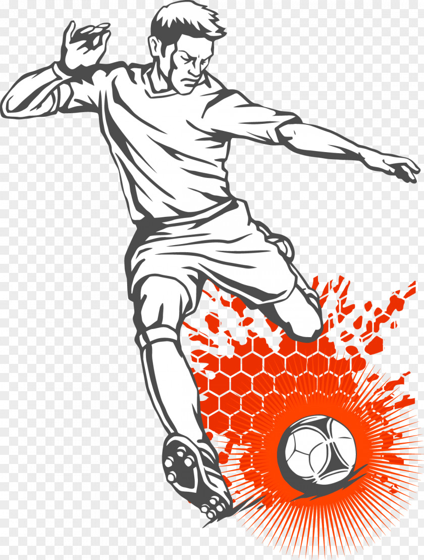 Play Football Wall Decal Player Forward Shooting PNG