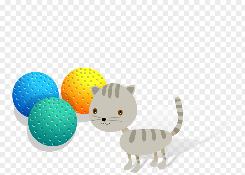 Vector Cat,Ball Cat Toy Illustration PNG